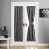 imageNICETOWN Door Curtain Panel Grey French Door Curtains Blackout Thermal Insulated Curtain Sidelight Privacy for WindowLiving RoomDoorwaysClassroom 25W by 72L inches 1 PanelGrey