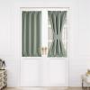 imageNICETOWN Door Curtain Panel Grey French Door Curtains Blackout Thermal Insulated Curtain Sidelight Privacy for WindowLiving RoomDoorwaysClassroom 25W by 72L inches 1 PanelGreyish Green