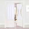imageNICETOWN Door Curtain Panel Grey French Door Curtains Blackout Thermal Insulated Curtain Sidelight Privacy for WindowLiving RoomDoorwaysClassroom 25W by 72L inches 1 PanelPure White