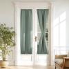 imageNICETOWN Door Curtain Panel Grey French Door Curtains Blackout Thermal Insulated Curtain Sidelight Privacy for WindowLiving RoomDoorwaysClassroom 25W by 72L inches 1 PanelGreyish Green