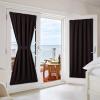 imageNICETOWN Door Curtain Panel Grey French Door Curtains Blackout Thermal Insulated Curtain Sidelight Privacy for WindowLiving RoomDoorwaysClassroom 25W by 72L inches 1 PanelToffee Brown