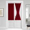 imageNICETOWN Door Curtain Panel Grey French Door Curtains Blackout Thermal Insulated Curtain Sidelight Privacy for WindowLiving RoomDoorwaysClassroom 25W by 72L inches 1 PanelBurgundy