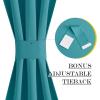 imageNICETOWN Door Curtain Panel Grey French Door Curtains Blackout Thermal Insulated Curtain Sidelight Privacy for WindowLiving RoomDoorwaysClassroom 25W by 72L inches 1 PanelPeacock Teal