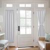 imageNICETOWN Door Curtain Panel Grey French Door Curtains Blackout Thermal Insulated Curtain Sidelight Privacy for WindowLiving RoomDoorwaysClassroom 25W by 72L inches 1 PanelGreyish White