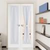 imageNICETOWN Door Curtain Panel Grey French Door Curtains Blackout Thermal Insulated Curtain Sidelight Privacy for WindowLiving RoomDoorwaysClassroom 25W by 72L inches 1 PanelGreyish White