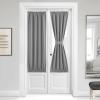 imageNICETOWN Door Curtain Panel Grey French Door Curtains Blackout Thermal Insulated Curtain Sidelight Privacy for WindowLiving RoomDoorwaysClassroom 25W by 72L inches 1 PanelSilver Grey