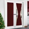 imageNICETOWN Door Curtain Panel Grey French Door Curtains Blackout Thermal Insulated Curtain Sidelight Privacy for WindowLiving RoomDoorwaysClassroom 25W by 72L inches 1 PanelBurgundy