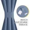 imageNICETOWN Door Curtain Panel Grey French Door Curtains Blackout Thermal Insulated Curtain Sidelight Privacy for WindowLiving RoomDoorwaysClassroom 25W by 72L inches 1 PanelStone Blue