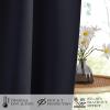 imageNICETOWN Door Curtain Panel Grey French Door Curtains Blackout Thermal Insulated Curtain Sidelight Privacy for WindowLiving RoomDoorwaysClassroom 25W by 72L inches 1 PanelBlack
