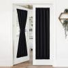 imageNICETOWN Door Curtain Panel Grey French Door Curtains Blackout Thermal Insulated Curtain Sidelight Privacy for WindowLiving RoomDoorwaysClassroom 25W by 72L inches 1 PanelBlack