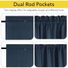 imageNICETOWN Door Curtain Panel Grey French Door Curtains Blackout Thermal Insulated Curtain Sidelight Privacy for WindowLiving RoomDoorwaysClassroom 25W by 72L inches 1 Panel100 Blackout  Navy Blue