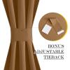 imageNICETOWN Door Curtain Panel Grey French Door Curtains Blackout Thermal Insulated Curtain Sidelight Privacy for WindowLiving RoomDoorwaysClassroom 25W by 72L inches 1 PanelGold Brown
