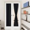 imageNICETOWN Door Curtain Panel Grey French Door Curtains Blackout Thermal Insulated Curtain Sidelight Privacy for WindowLiving RoomDoorwaysClassroom 25W by 72L inches 1 PanelBlack