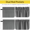 imageNICETOWN Door Curtain Panel Grey French Door Curtains Blackout Thermal Insulated Curtain Sidelight Privacy for WindowLiving RoomDoorwaysClassroom 25W by 72L inches 1 Panel100 Blackout  Grey