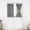 imageNICETOWN Door Curtain Panel Grey French Door Curtains Blackout Thermal Insulated Curtain Sidelight Privacy for WindowLiving RoomDoorwaysClassroom 25W by 72L inches 1 PanelSilver Grey