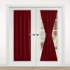 imageNICETOWN Door Curtain Panel Grey French Door Curtains Blackout Thermal Insulated Curtain Sidelight Privacy for WindowLiving RoomDoorwaysClassroom 25W by 72L inches 1 PanelBurgundy