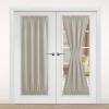 imageNICETOWN Door Curtain Panel Grey French Door Curtains Blackout Thermal Insulated Curtain Sidelight Privacy for WindowLiving RoomDoorwaysClassroom 25W by 72L inches 1 PanelNatural