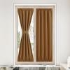 imageNICETOWN Door Curtain Panel Grey French Door Curtains Blackout Thermal Insulated Curtain Sidelight Privacy for WindowLiving RoomDoorwaysClassroom 25W by 72L inches 1 PanelGold Brown