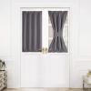 imageNICETOWN Door Curtain Panel Grey French Door Curtains Blackout Thermal Insulated Curtain Sidelight Privacy for WindowLiving RoomDoorwaysClassroom 25W by 72L inches 1 PanelGrey