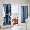 imageNICETOWN Door Curtain Panel Grey French Door Curtains Blackout Thermal Insulated Curtain Sidelight Privacy for WindowLiving RoomDoorwaysClassroom 25W by 72L inches 1 PanelStone Blue