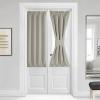 imageNICETOWN Door Curtain Panel Grey French Door Curtains Blackout Thermal Insulated Curtain Sidelight Privacy for WindowLiving RoomDoorwaysClassroom 25W by 72L inches 1 PanelNatural
