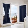 imageNICETOWN Door Curtain Panel Grey French Door Curtains Blackout Thermal Insulated Curtain Sidelight Privacy for WindowLiving RoomDoorwaysClassroom 25W by 72L inches 1 PanelNavy