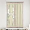 imageNICETOWN Door Curtain Panel Grey French Door Curtains Blackout Thermal Insulated Curtain Sidelight Privacy for WindowLiving RoomDoorwaysClassroom 25W by 72L inches 1 PanelLight Beige