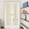 imageNICETOWN Door Curtain Panel Grey French Door Curtains Blackout Thermal Insulated Curtain Sidelight Privacy for WindowLiving RoomDoorwaysClassroom 25W by 72L inches 1 PanelLight Beige