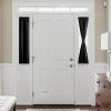 imageNICETOWN Door Curtain Panel Grey French Door Curtains Blackout Thermal Insulated Curtain Sidelight Privacy for WindowLiving RoomDoorwaysClassroom 25W by 72L inches 1 PanelBlack