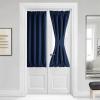 imageNICETOWN Door Curtain Panel Grey French Door Curtains Blackout Thermal Insulated Curtain Sidelight Privacy for WindowLiving RoomDoorwaysClassroom 25W by 72L inches 1 PanelNavy