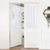 imageNICETOWN Door Curtain Panel Grey French Door Curtains Blackout Thermal Insulated Curtain Sidelight Privacy for WindowLiving RoomDoorwaysClassroom 25W by 72L inches 1 PanelPure White