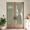 imageNICETOWN Door Curtain Panel Grey French Door Curtains Blackout Thermal Insulated Curtain Sidelight Privacy for WindowLiving RoomDoorwaysClassroom 25W by 72L inches 1 Panel100 Blackout  Sage Green