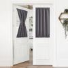 imageNICETOWN Door Curtain Panel Grey French Door Curtains Blackout Thermal Insulated Curtain Sidelight Privacy for WindowLiving RoomDoorwaysClassroom 25W by 72L inches 1 PanelGrey
