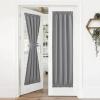 imageNICETOWN Door Curtain Panel Grey French Door Curtains Blackout Thermal Insulated Curtain Sidelight Privacy for WindowLiving RoomDoorwaysClassroom 25W by 72L inches 1 PanelSilver Grey