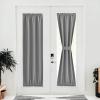 imageNICETOWN Door Curtain Panel Grey French Door Curtains Blackout Thermal Insulated Curtain Sidelight Privacy for WindowLiving RoomDoorwaysClassroom 25W by 72L inches 1 PanelSilver Grey