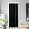 imageNICETOWN Door Curtain Panel Grey French Door Curtains Blackout Thermal Insulated Curtain Sidelight Privacy for WindowLiving RoomDoorwaysClassroom 25W by 72L inches 1 PanelBlack