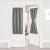 imageNICETOWN Door Curtain Panel Grey French Door Curtains Blackout Thermal Insulated Curtain Sidelight Privacy for WindowLiving RoomDoorwaysClassroom 25W by 72L inches 1 PanelSilver Grey