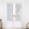 imageNICETOWN Door Curtain Panel Grey French Door Curtains Blackout Thermal Insulated Curtain Sidelight Privacy for WindowLiving RoomDoorwaysClassroom 25W by 72L inches 1 PanelGreyish White