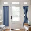 imageNICETOWN Door Curtain Panel Grey French Door Curtains Blackout Thermal Insulated Curtain Sidelight Privacy for WindowLiving RoomDoorwaysClassroom 25W by 72L inches 1 PanelStone Blue