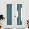 imageNICETOWN Door Curtain Panel Grey French Door Curtains Blackout Thermal Insulated Curtain Sidelight Privacy for WindowLiving RoomDoorwaysClassroom 25W by 72L inches 1 PanelGreyish Blue
