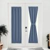 imageNICETOWN Door Curtain Panel Grey French Door Curtains Blackout Thermal Insulated Curtain Sidelight Privacy for WindowLiving RoomDoorwaysClassroom 25W by 72L inches 1 PanelStone Blue