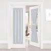 imageNICETOWN Door Curtain Panel Grey French Door Curtains Blackout Thermal Insulated Curtain Sidelight Privacy for WindowLiving RoomDoorwaysClassroom 25W by 72L inches 1 PanelGreyish White