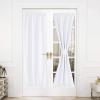 imageNICETOWN Door Curtain Panel Grey French Door Curtains Blackout Thermal Insulated Curtain Sidelight Privacy for WindowLiving RoomDoorwaysClassroom 25W by 72L inches 1 PanelPure White