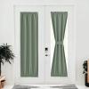 imageNICETOWN Door Curtain Panel Grey French Door Curtains Blackout Thermal Insulated Curtain Sidelight Privacy for WindowLiving RoomDoorwaysClassroom 25W by 72L inches 1 PanelGreyish Green