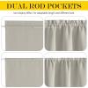 imageNICETOWN Door Curtain Panel Grey French Door Curtains Blackout Thermal Insulated Curtain Sidelight Privacy for WindowLiving RoomDoorwaysClassroom 25W by 72L inches 1 PanelNatural