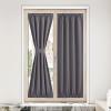 imageNICETOWN Door Curtain Panel Grey French Door Curtains Blackout Thermal Insulated Curtain Sidelight Privacy for WindowLiving RoomDoorwaysClassroom 25W by 72L inches 1 PanelGrey