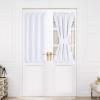 imageNICETOWN Door Curtain Panel Grey French Door Curtains Blackout Thermal Insulated Curtain Sidelight Privacy for WindowLiving RoomDoorwaysClassroom 25W by 72L inches 1 PanelPure White