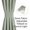 imageNICETOWN Door Curtain Panel Grey French Door Curtains Blackout Thermal Insulated Curtain Sidelight Privacy for WindowLiving RoomDoorwaysClassroom 25W by 72L inches 1 Panel100 Blackout  Sage Green
