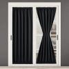 imageNICETOWN Door Curtain Panel Grey French Door Curtains Blackout Thermal Insulated Curtain Sidelight Privacy for WindowLiving RoomDoorwaysClassroom 25W by 72L inches 1 PanelBlack