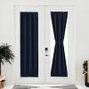 imageNICETOWN Door Curtain Panel Grey French Door Curtains Blackout Thermal Insulated Curtain Sidelight Privacy for WindowLiving RoomDoorwaysClassroom 25W by 72L inches 1 PanelNavy